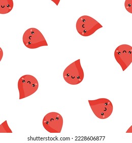 Seamless pattern with happy blood drops