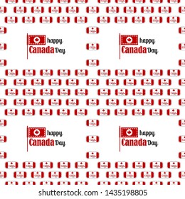 Seamless pattern happy canada day for textile fabrics. Canadian Maple leaves on a white background. Illustration