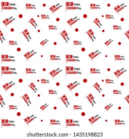 Seamless pattern happy canada day for textile fabrics. Canadian Maple leaves on a white background. Illustration