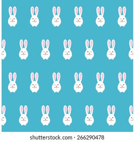 Seamless pattern with Happy Easter bunny