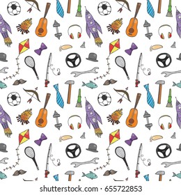 Seamless pattern for Happy Fathers day. Concept of my dad is my best friend.