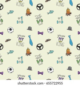 Seamless pattern for Happy Fathers day. Concept of my dad is best.