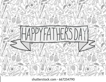 Seamless Pattern For Happy Fathers Day. Concept Of My Dad Is My Best Friend.