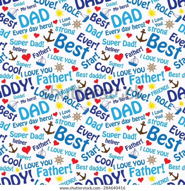 Download Seamless Pattern Happy Fathers Day Stock Vector (Royalty ...