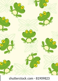 Seamless Pattern Happy Frog