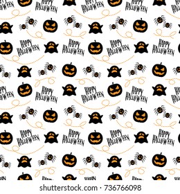 Seamless Pattern Happy Halloween 