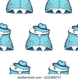 Seamless pattern with happy mr. Tooth. Idea of wallpaper for pediatric dental clinic. Vector.