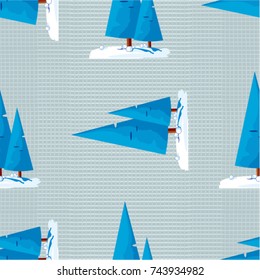 Seamless pattern with Happy New Year Christmas trees Vector Illustration EPS8