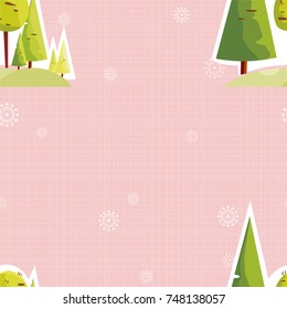 Seamless pattern with Happy New Year Christmas trees Vector Illustration EPS8