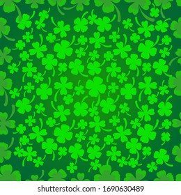 Seamless pattern with a happy patrick day theme and dominant green color

