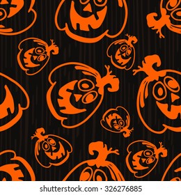 Seamless pattern happy pumpkin