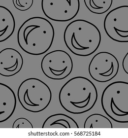 Seamless pattern with happy smilies