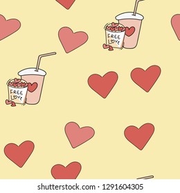 Seamless pattern for Happy Valentine Day, Vector.