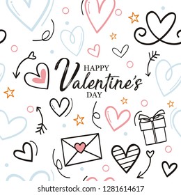  Seamless pattern of Happy Valentine's  day 