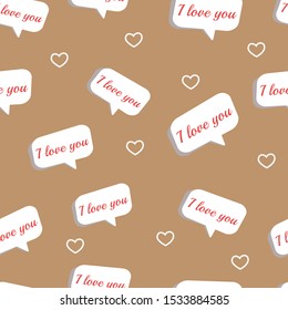 Seamless pattern Happy Valentine's Day with calligraphic words Love in different languages for all the world on white clouds. Vector illustration.