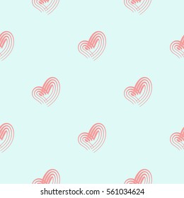 Seamless pattern Happy Valentine's Day card pink heart background