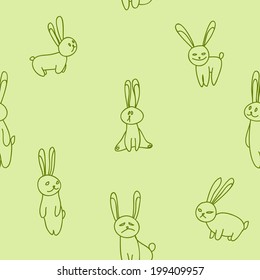 seamless pattern with hares