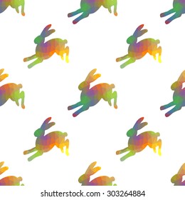 Seamless pattern with hares. 