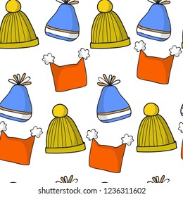 Seamless pattern with hats