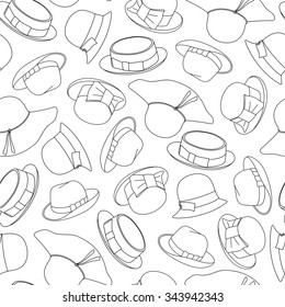 Seamless pattern with hats