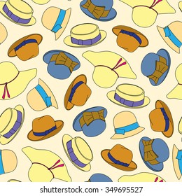 Seamless pattern with hats