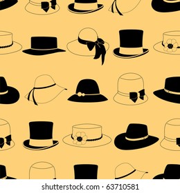 Seamless pattern with hats