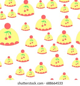 seamless pattern of hats for baby boy and girls with bell..