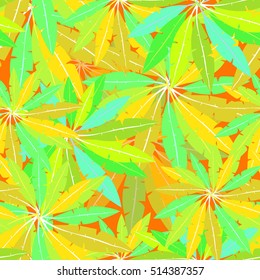 seamless pattern of Hawaii palm trees at sunset. vector illustration