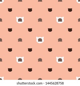 Seamless Pattern. Heads of Cats  Wallpaper and fabric design and decor.