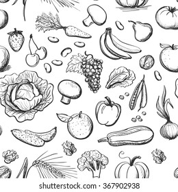 Seamless pattern healthy eating