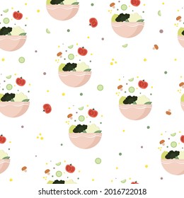 Seamless pattern with healthy food
