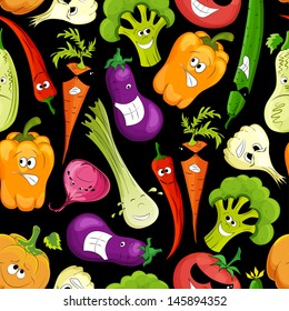 seamless pattern. healthy funny vegetable