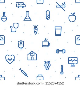 Seamless Pattern of Healthy Life Vector Illustration. Medical Health Icon for Website Mobile App Presentation