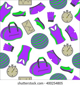 seamless pattern with healthy lifestyle