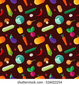Seamless pattern of healthy, vegetarian, and vegan food. Vegetables and fruits template. Proper nutrition for detox and beauty.