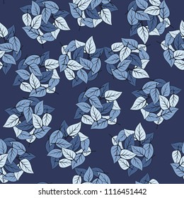 Seamless pattern. Heaps of fallen leaves arranged in random order. Multi-colored texture.