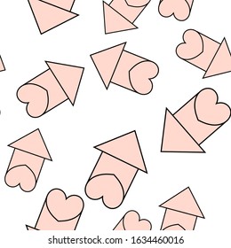 Seamless pattern with heart arrows. 