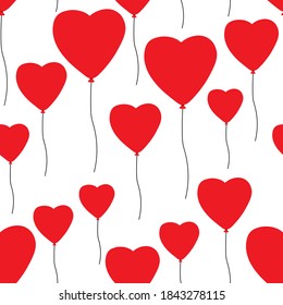 Globos cardíacos de patrón sin foco ilustración vectorial del Día de San Valentín	