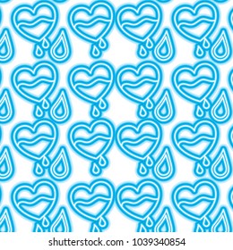 seamless pattern heart blood drops healthcare