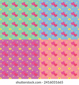 A seamless pattern with a heart comes with four different background colors for you to choose from. I hope you like it.