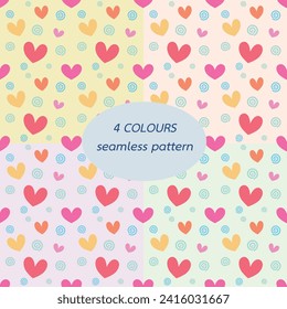 A seamless pattern with a heart comes with four different background colors for you to choose from. I hope you like it.