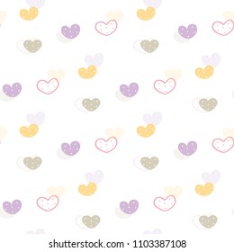 Seamless Pattern of Heart Design on White Background