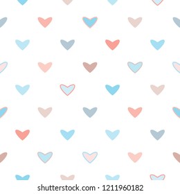 Seamless Pattern of Heart Design on White Background