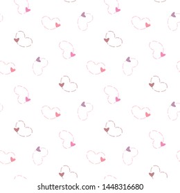 Seamless Pattern of Heart Design on White Background