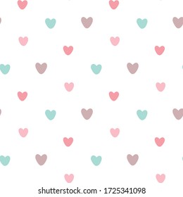 Seamless Pattern with Heart Design on White Background