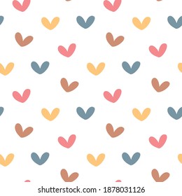 Seamless Pattern with Heart Design on White Background