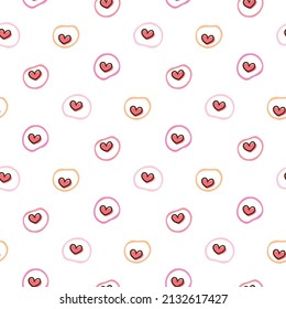 Seamless Pattern with Heart Design on White Background