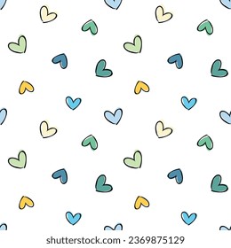 Seamless Pattern with Heart Design on White Background