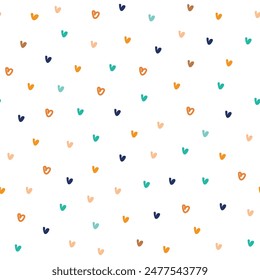 Seamless Pattern of Heart Design on White Background