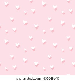 Seamless Pattern of Heart Design on Pastel Pink Background